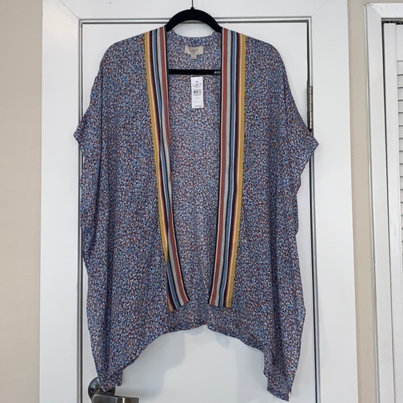 NWT Loft Short Sleeve Confetti Dot Kimono Topper M/L - Picture 1 of 7